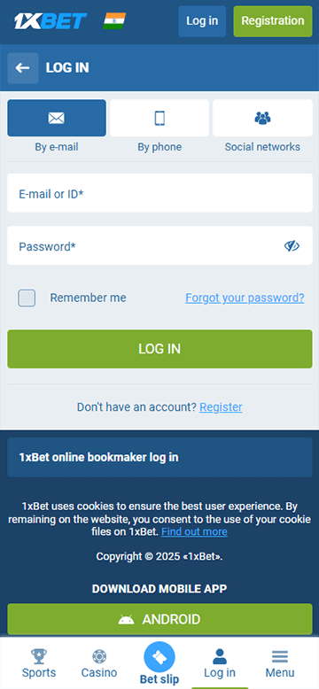 1xbet login