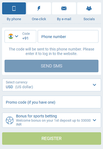 1xbet registration