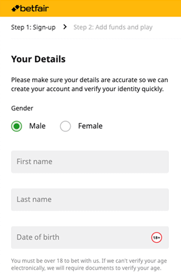 Set up a Betfair account