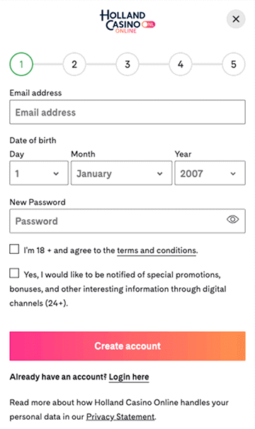 Establish an account