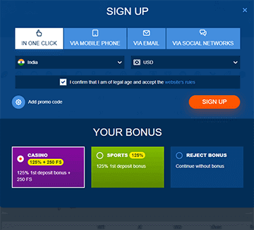 Mostbet registration